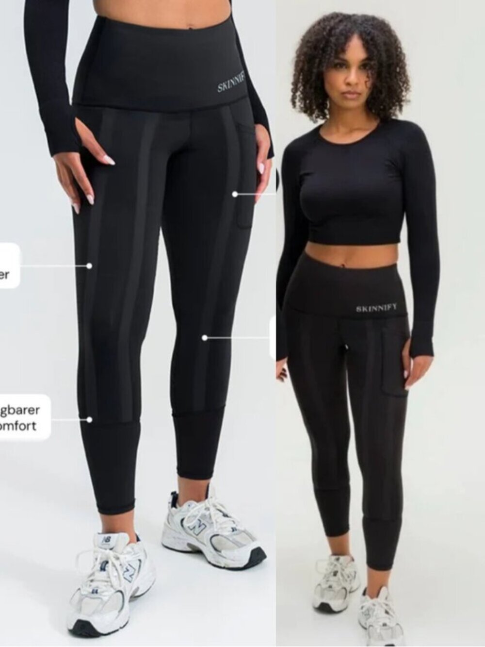 Skinnify Black High Rise Resistance Band Leggings